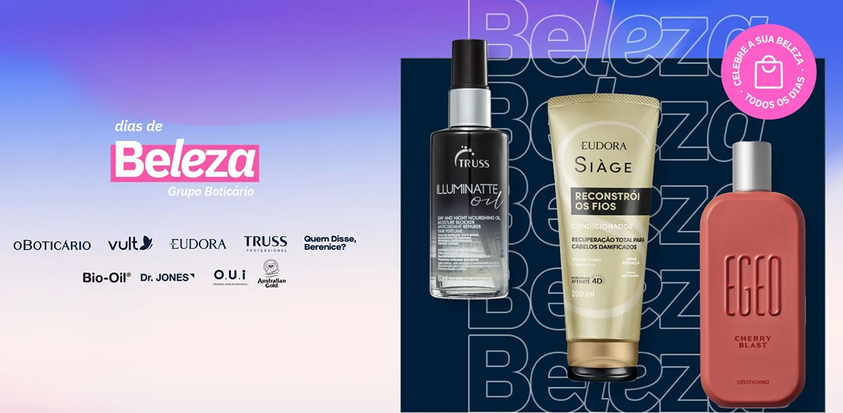 Dias de Beleza do Grupo Boticário traz descontos de até 70%