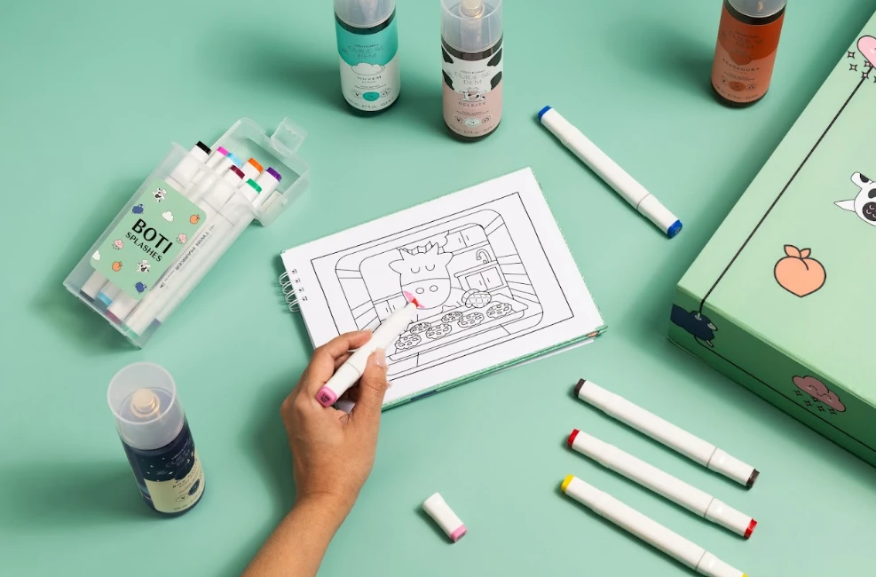 boti splashes livro de colorir